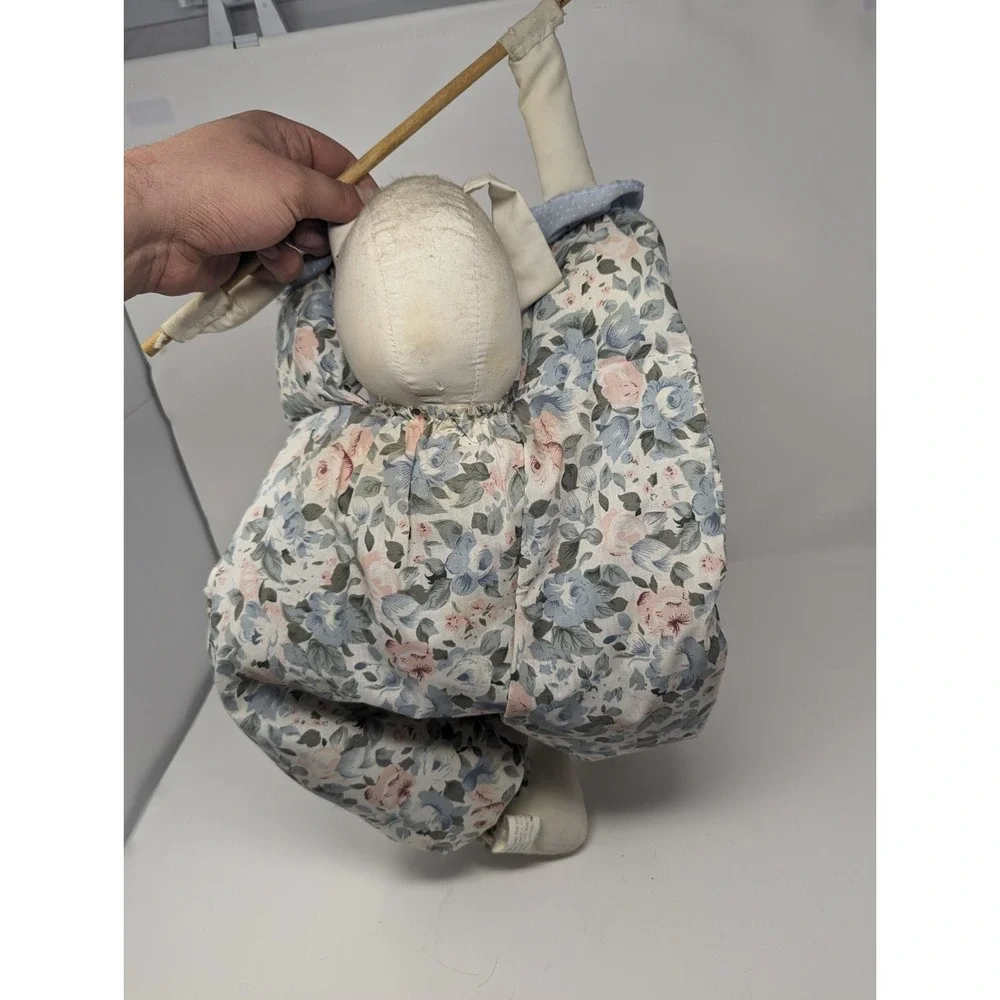 Vintage Handmade Bunny w Pockets Hanging on Easter Cottagecore Rabbit Wall Decor